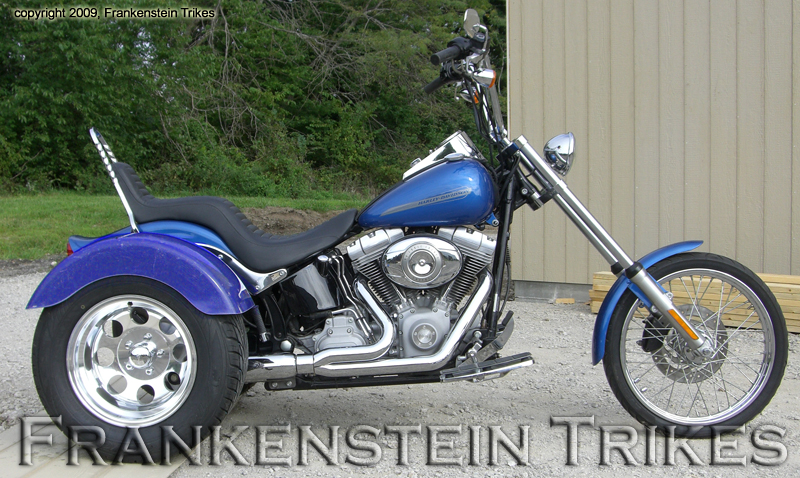 Frankenstein Trike kit on Harley-Davdison Softail picture